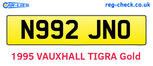 N992JNO are the vehicle registration plates.
