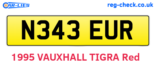 N343EUR are the vehicle registration plates.