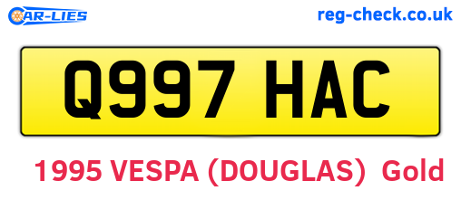 Q997HAC are the vehicle registration plates.