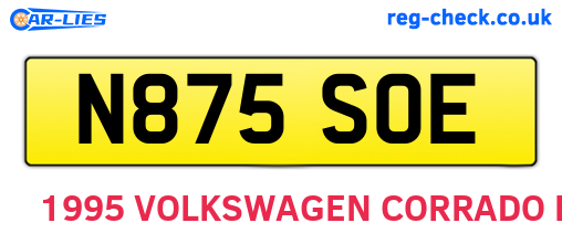 N875SOE are the vehicle registration plates.
