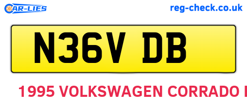 N36VDB are the vehicle registration plates.