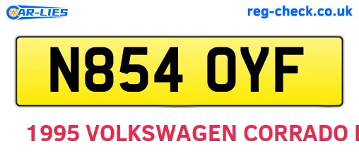 N854OYF are the vehicle registration plates.
