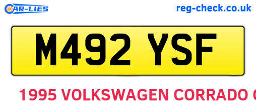 M492YSF are the vehicle registration plates.
