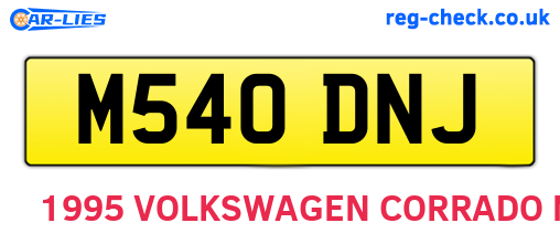 M540DNJ are the vehicle registration plates.
