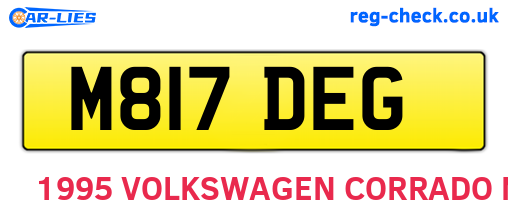 M817DEG are the vehicle registration plates.