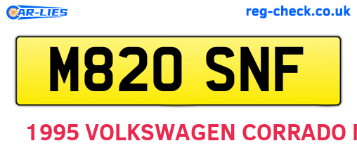 M820SNF are the vehicle registration plates.
