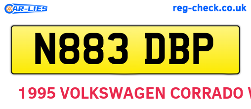 N883DBP are the vehicle registration plates.