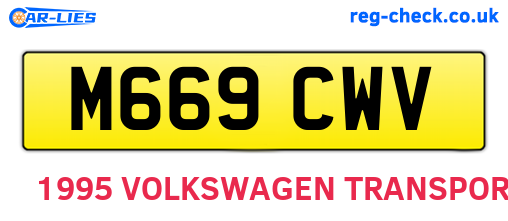 M669CWV are the vehicle registration plates.