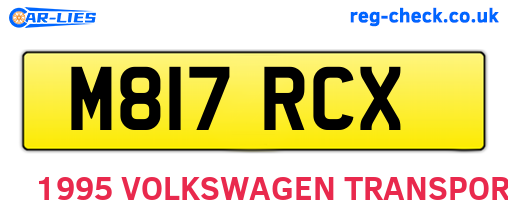 M817RCX are the vehicle registration plates.