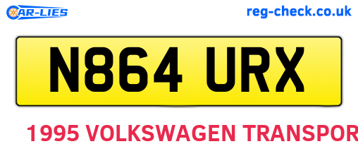 N864URX are the vehicle registration plates.
