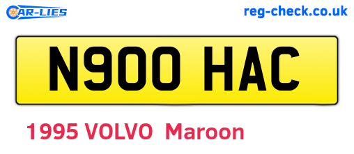 N900HAC are the vehicle registration plates.