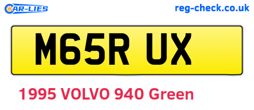 M65RUX are the vehicle registration plates.