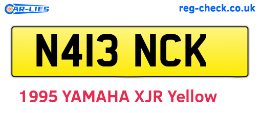 N413NCK are the vehicle registration plates.