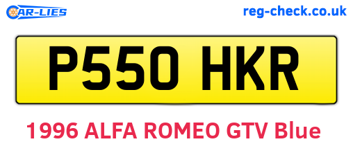 P550HKR are the vehicle registration plates.
