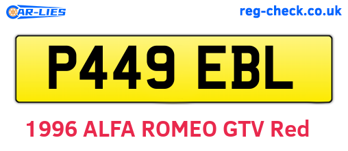 P449EBL are the vehicle registration plates.