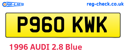 P960KWK are the vehicle registration plates.
