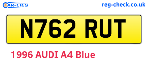 N762RUT are the vehicle registration plates.