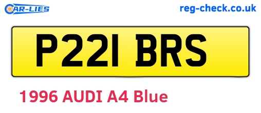 P221BRS are the vehicle registration plates.
