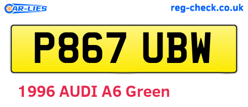 P867UBW are the vehicle registration plates.