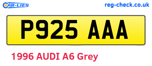 P925AAA are the vehicle registration plates.