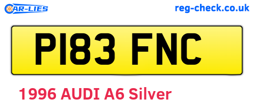 P183FNC are the vehicle registration plates.