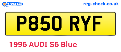 P850RYF are the vehicle registration plates.