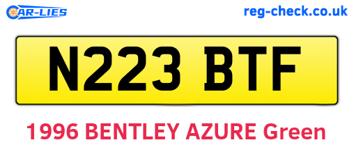 N223BTF are the vehicle registration plates.
