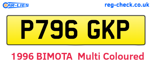 P796GKP are the vehicle registration plates.