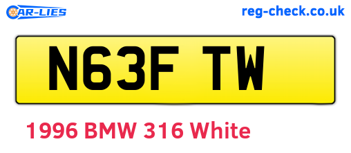 N63FTW are the vehicle registration plates.