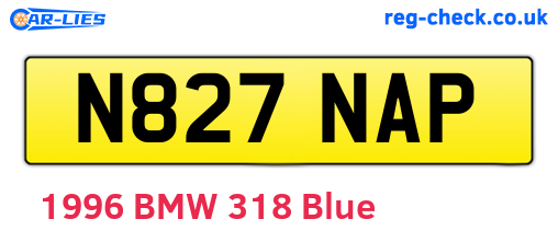 N827NAP are the vehicle registration plates.