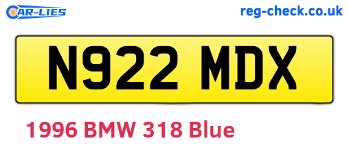 N922MDX are the vehicle registration plates.