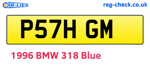 P57HGM are the vehicle registration plates.