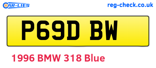 P69DBW are the vehicle registration plates.