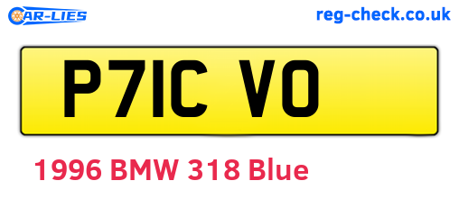 P71CVO are the vehicle registration plates.