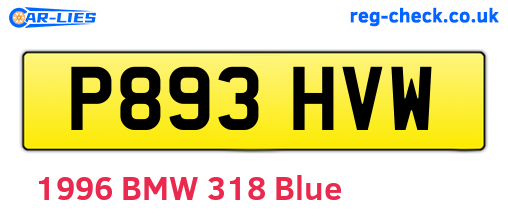 P893HVW are the vehicle registration plates.