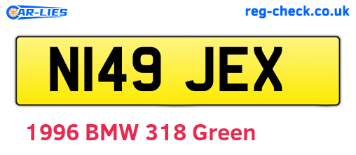 N149JEX are the vehicle registration plates.