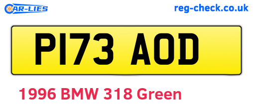 P173AOD are the vehicle registration plates.