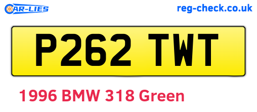 P262TWT are the vehicle registration plates.
