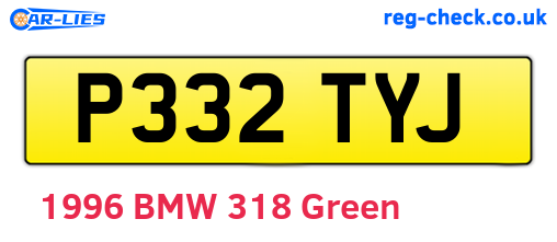 P332TYJ are the vehicle registration plates.