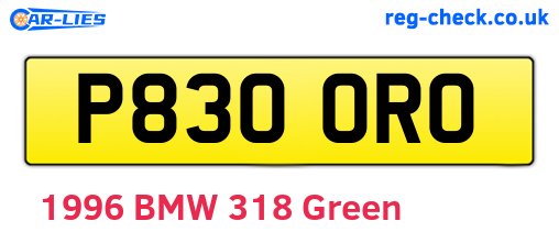 P830ORO are the vehicle registration plates.