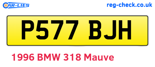 P577BJH are the vehicle registration plates.