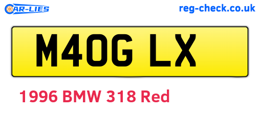 M40GLX are the vehicle registration plates.