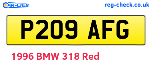 P209AFG are the vehicle registration plates.