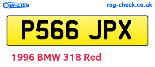 P566JPX are the vehicle registration plates.