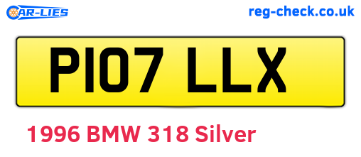 P107LLX are the vehicle registration plates.
