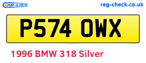 P574OWX are the vehicle registration plates.