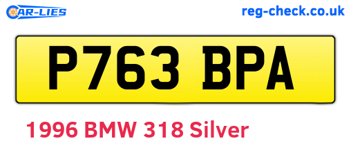 P763BPA are the vehicle registration plates.