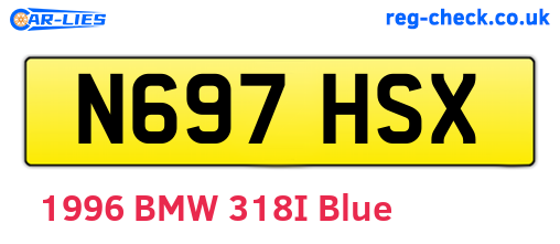 N697HSX are the vehicle registration plates.