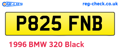 P825FNB are the vehicle registration plates.