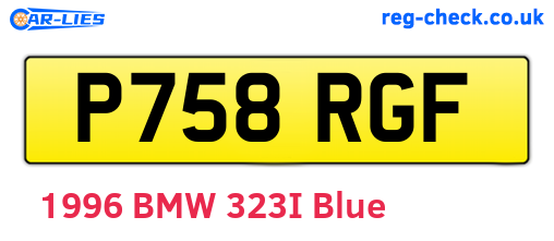P758RGF are the vehicle registration plates.